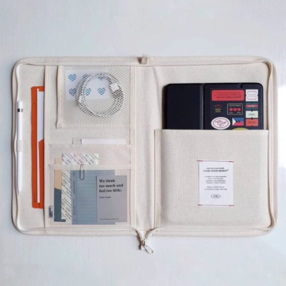 iPad Pouch Cover Case Insta Style Liner Bag (White)  | Gifts For Him | Organizer - Picture 3 of 3